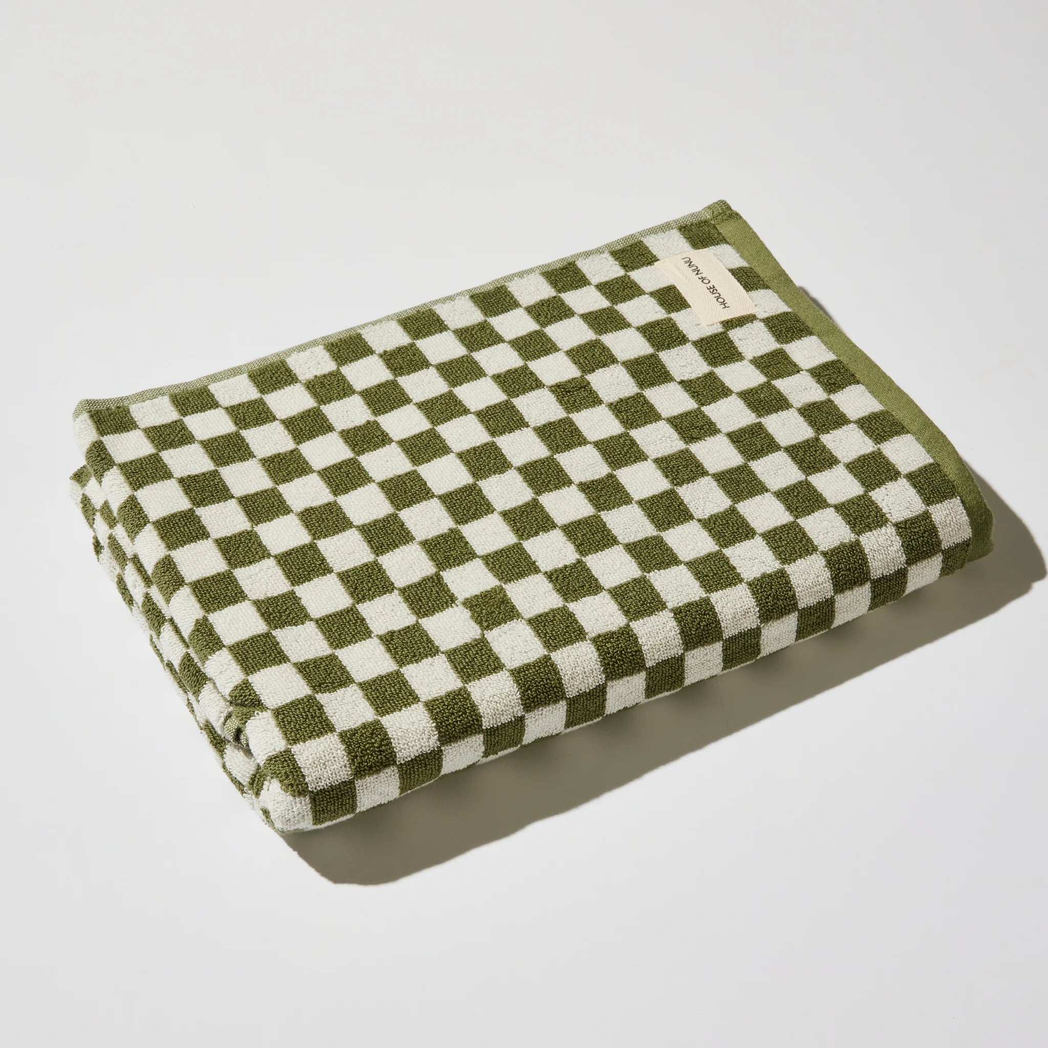 Bath Towel - Olive Green Check