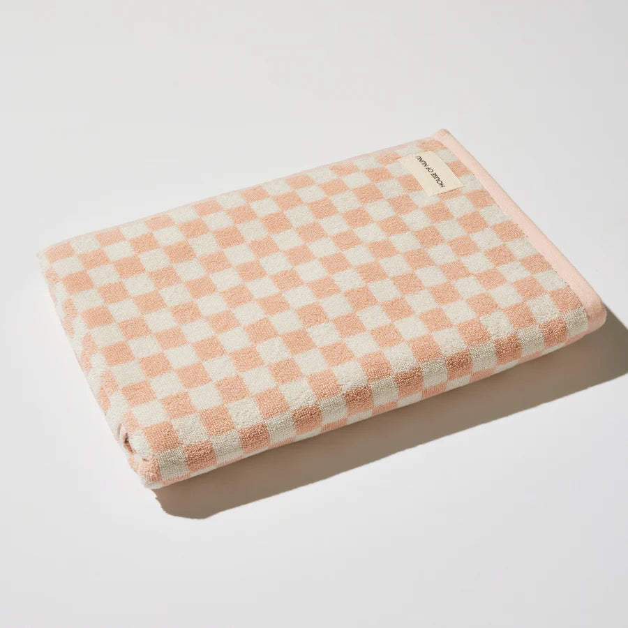 Bath Towel - Pink Check