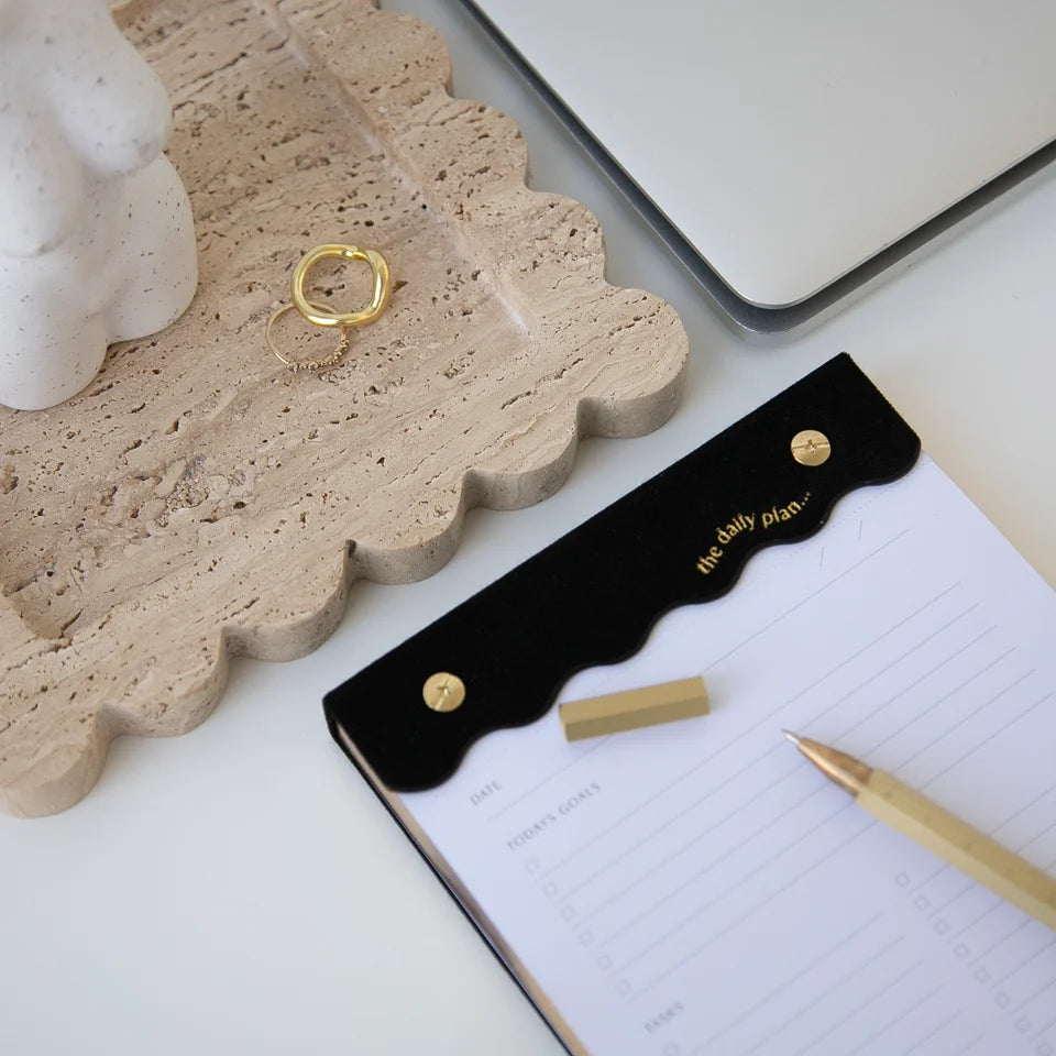 Travertine Scalloped Tray
