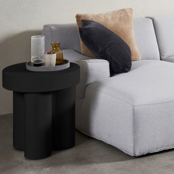 Concrete Tuba Side Table - Black