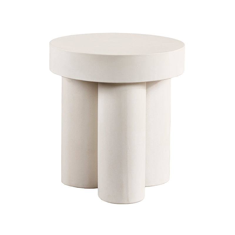 Concrete Tuba Side Table - White