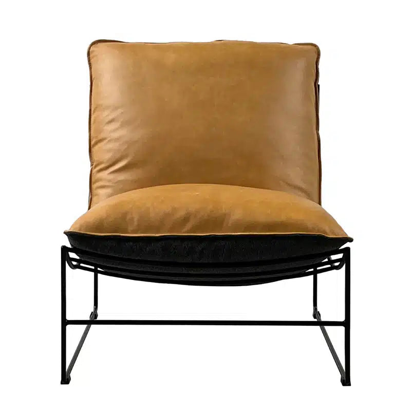 Leonardo Leather Lounge Chair - Cognac & Twilight