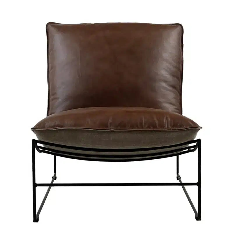 Leonardo Leather Lounge Chair - Mexico Brown + Chai