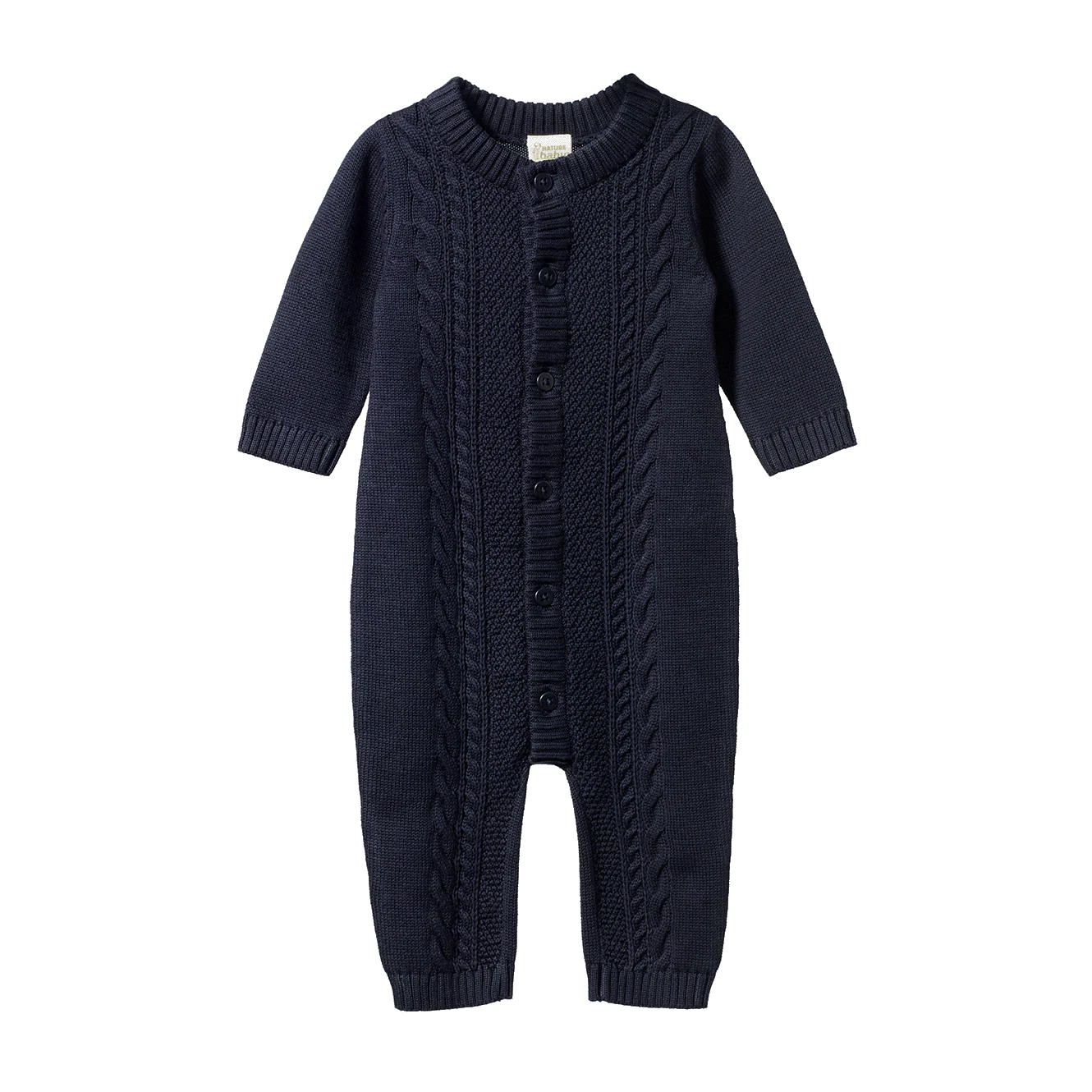 LOU SUIT COTTON CABLE KNIT - Navy