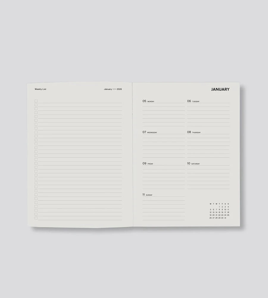 Father Rabbit | Weekly Diary 2026 | Prussian Blue Floral