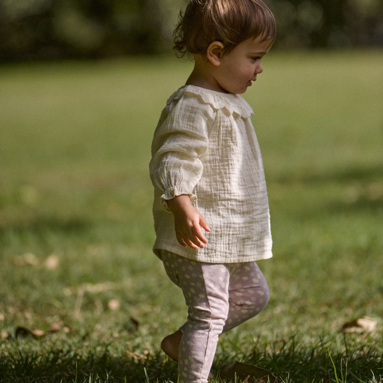 RUFFLE CAMERON BLOUSE - Natural