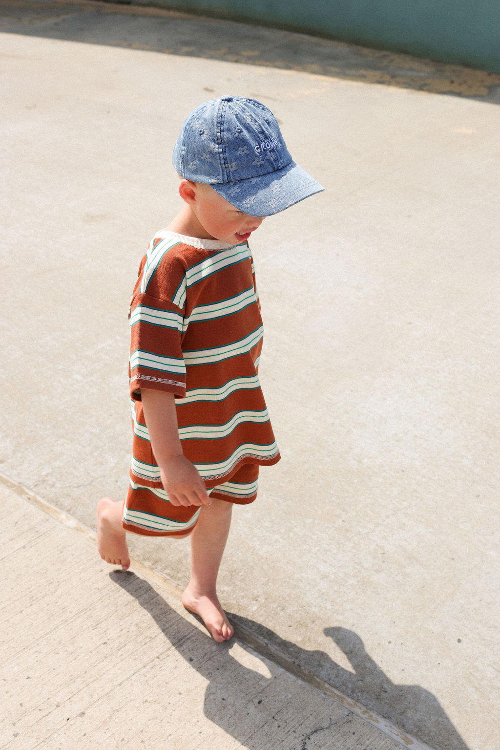 Cotton Sports Stripe Shorts - Acorn