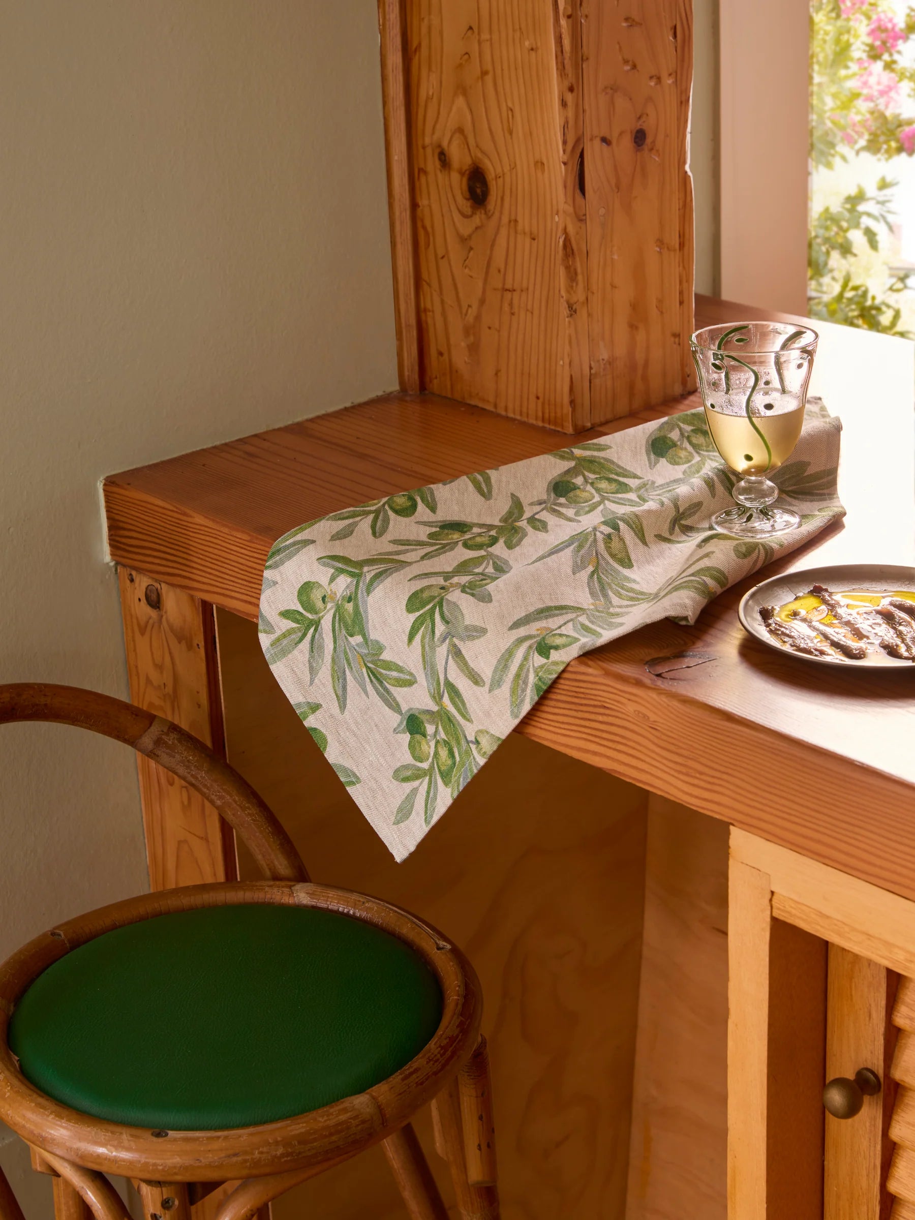 Olive Green Linen Napkins - Set of 4