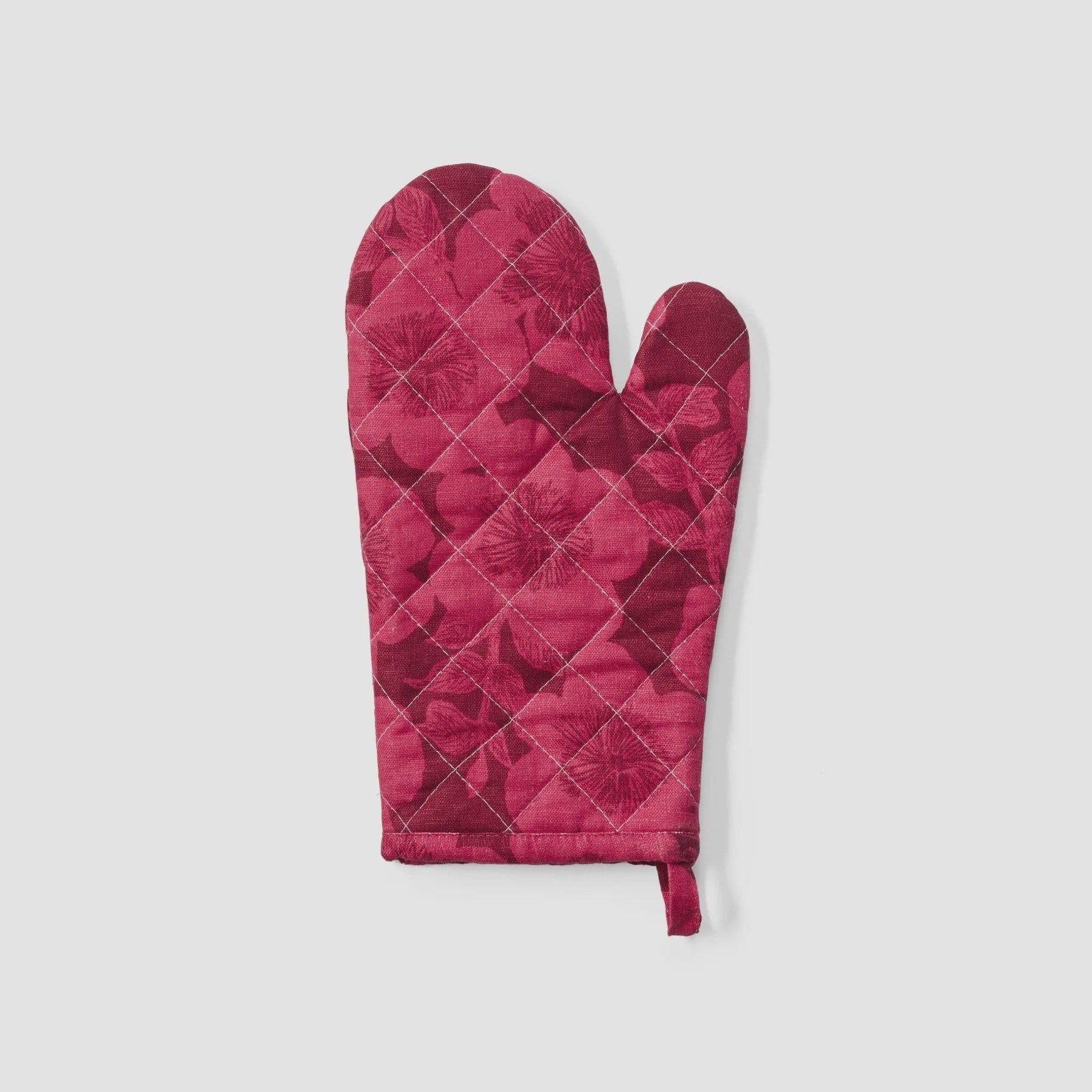 Jardin Cerise Linen Oven Mitt