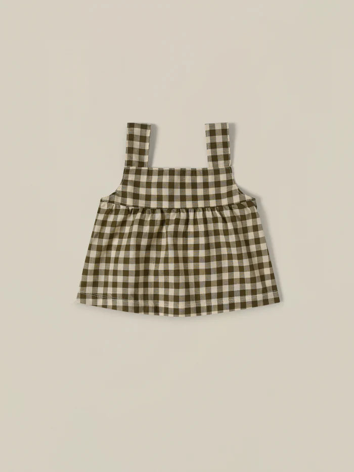 Olive Gingham Dolce Top