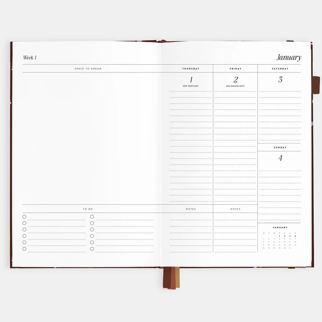 2026 A5 Vertical Planner - Wisteria