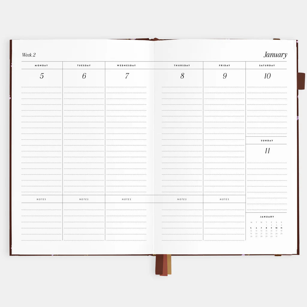 2026 A5 Vertical Planner - Wisteria
