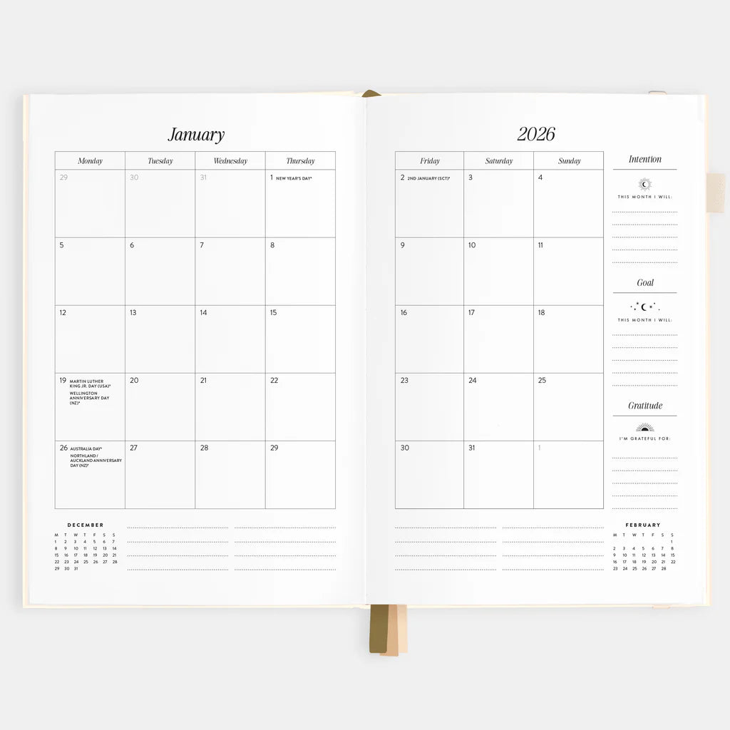 2026 A5 Vertical Planner - Creme