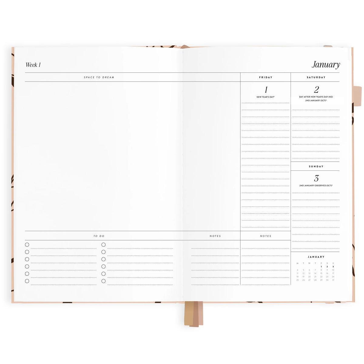 2027 A5 Vertical Planner - Amalfi Latte
