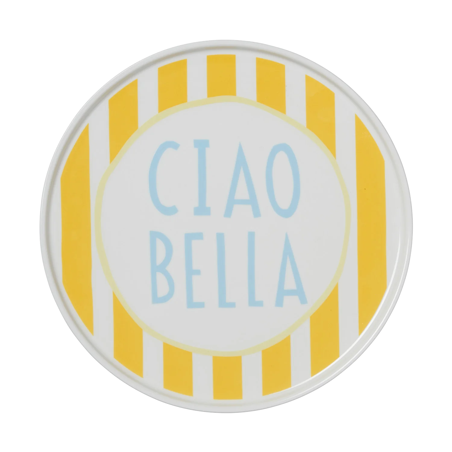 Yellow Stripe Ciao Bella Plate