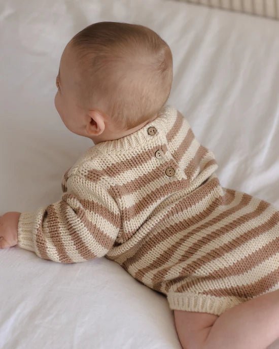 Rex Romper Almond Stripe