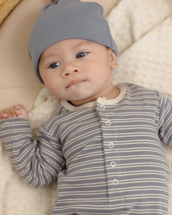 Ribbed Baby Jumpsuit - Slate Microstripe