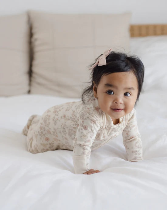 Zip Long Sleeve Sleeper Footie Floral Vine