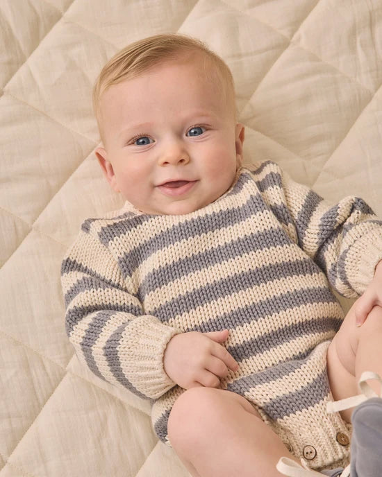 Rex Romper Slate Stripe