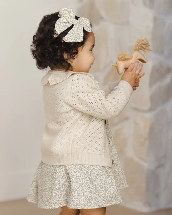 Ruffle Collar Cardigan || Natural