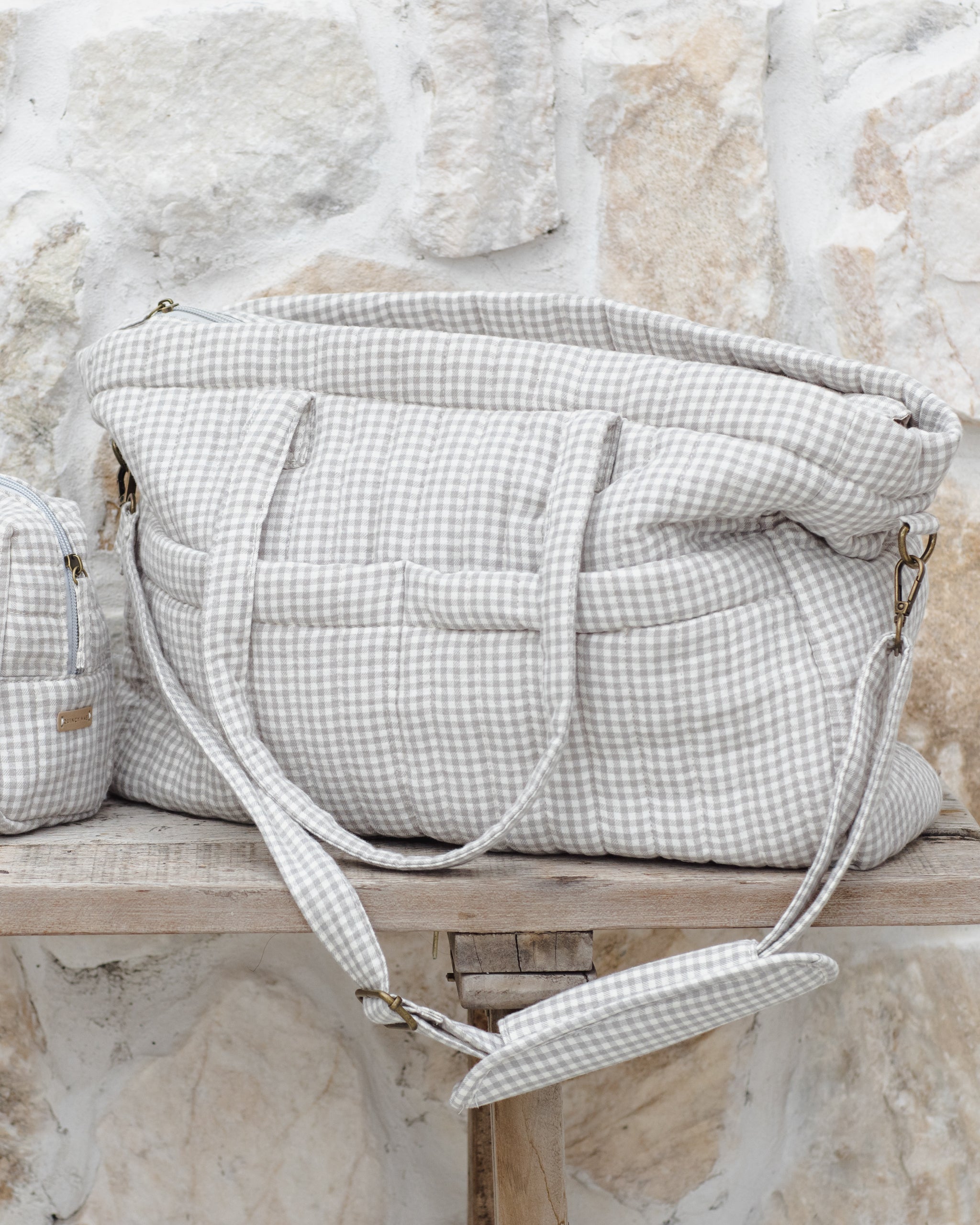 Diaper Bag + Changing Mat || Sage Gingham - Addy & Lou