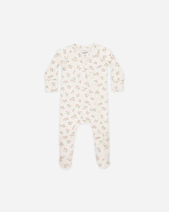 Bamboo Zip Footie || Strawberries