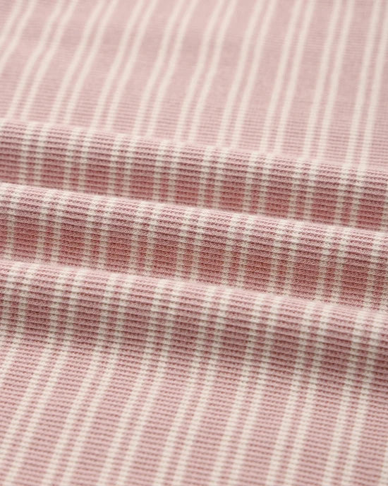 Knotted Baby Gown + Hat Set || Dusty Rose Microstripe