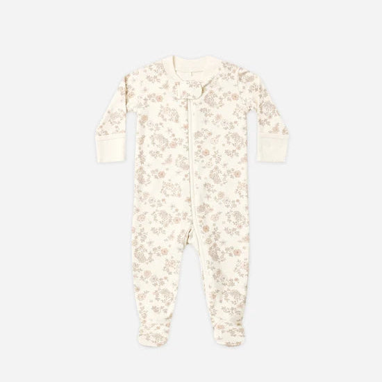 Zip Long Sleeve Sleeper Footie Floral Vine