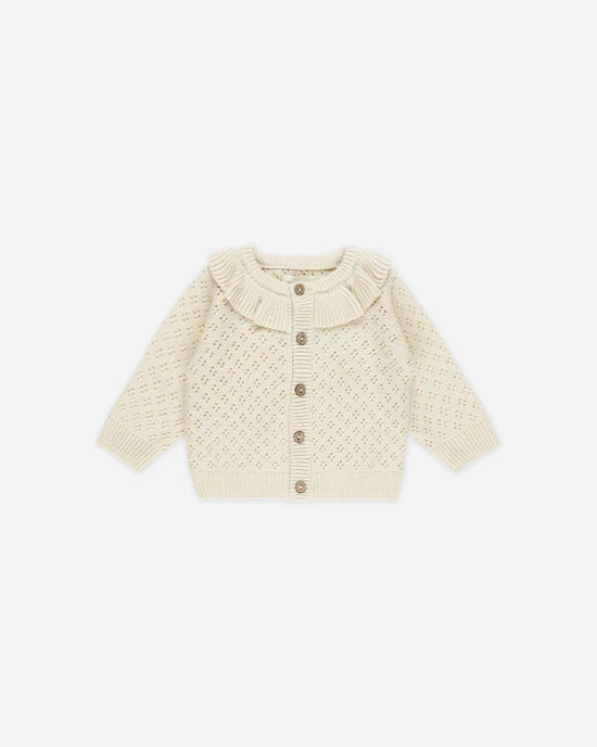 Ruffle Collar Cardigan || Natural