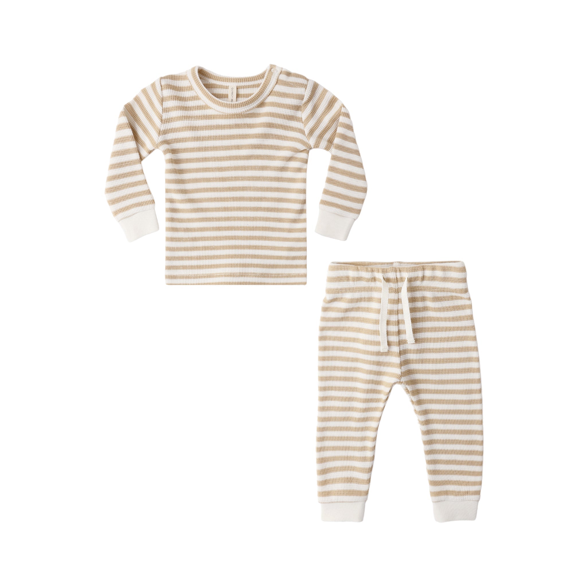 Waffle Top Pant Set || Butterscotch Stripe - Addy & Lou