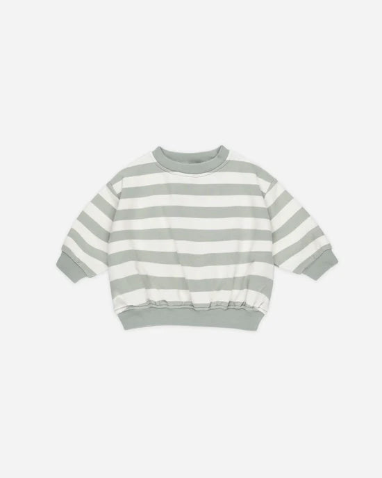 Relaxed Sweatshirt || Sage Stripe