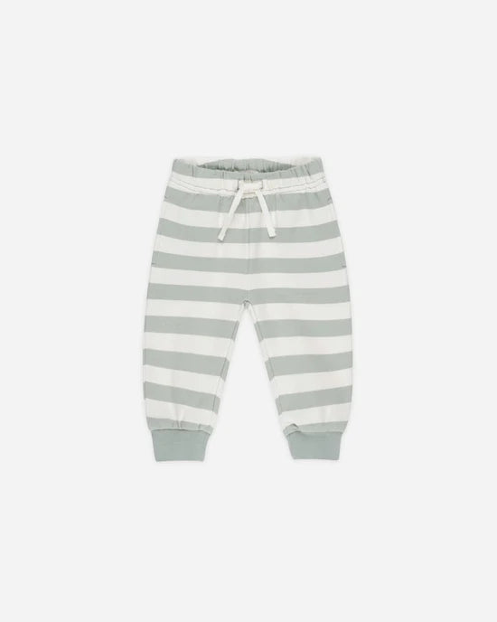 Relaxed Sweatpant || Sage Stripe