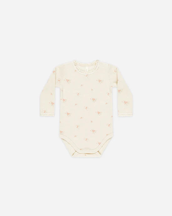 Waffle Long Sleeve Bodysuit ||  Vintage Rose