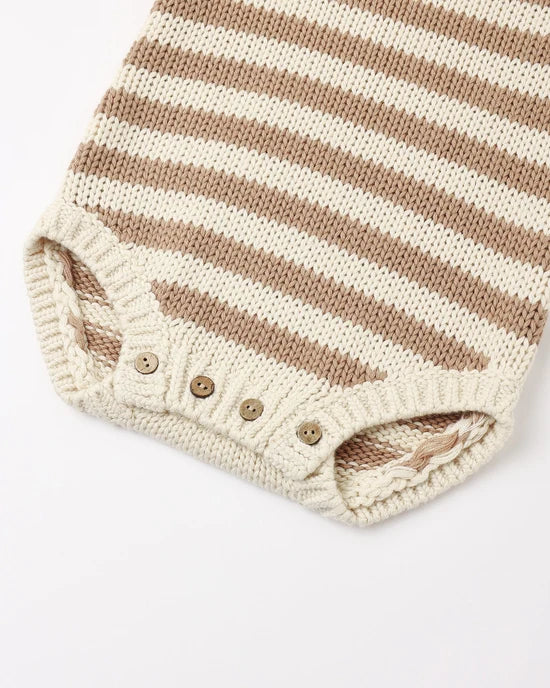 Rex Romper Almond Stripe