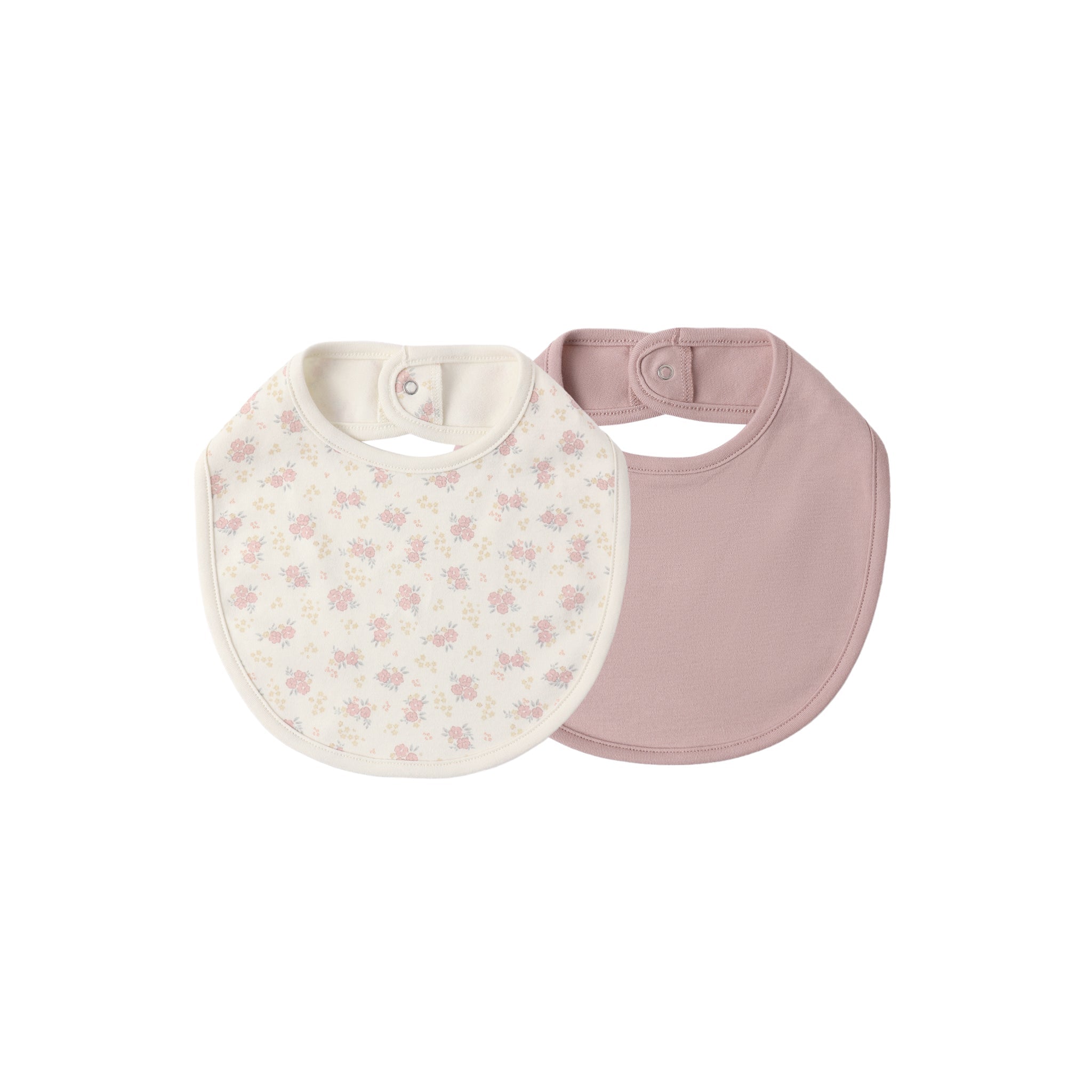 Jersey Snap Bib Pack || Flower Field, Mauve - Addy & Lou