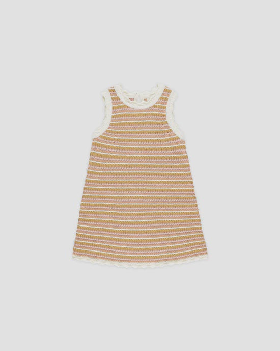 Crochet Tank Mini Dress || Pink  Stripe