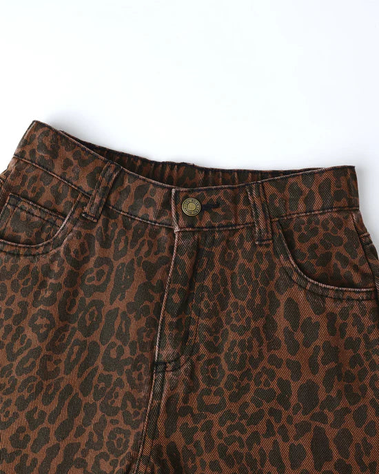 BARREL PANT || LEOPARD - BROWN