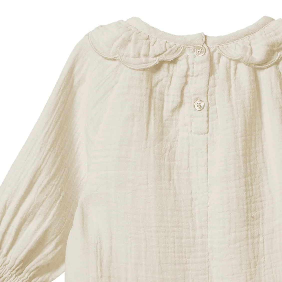 RUFFLE CAMERON BLOUSE - Natural