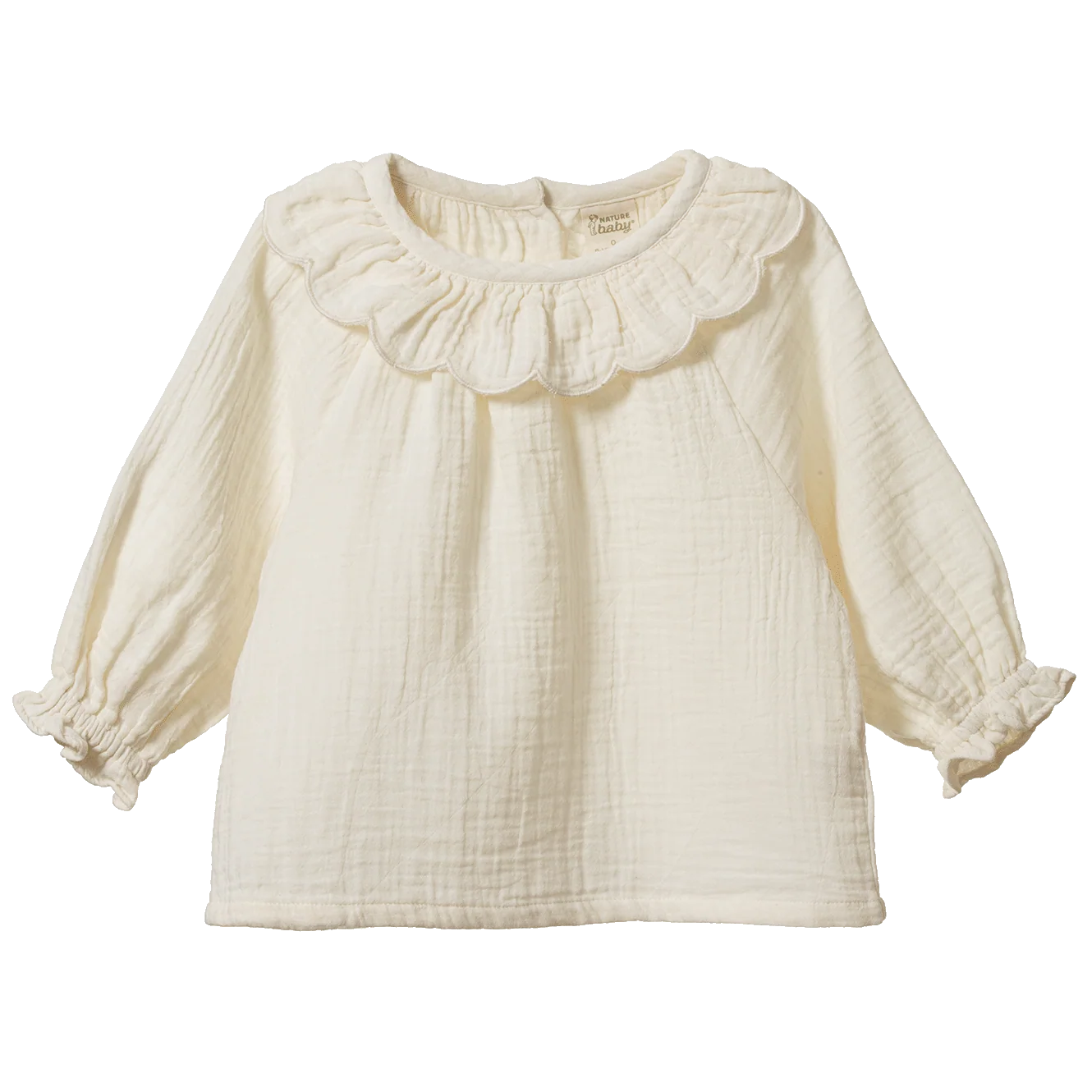 RUFFLE CAMERON BLOUSE - Natural
