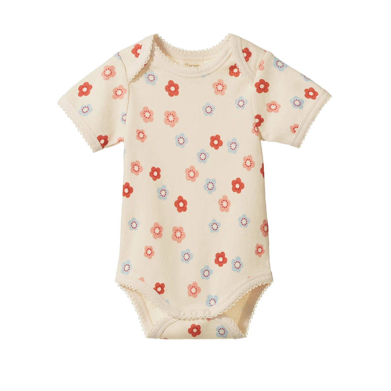 SHORT SLEEVE BODYSUIT - Petite Flora Stamp Print