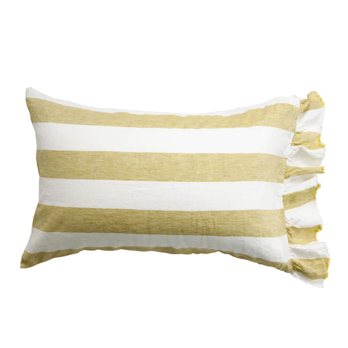 Kelp Stripe Pillowcase Set - Ruffle