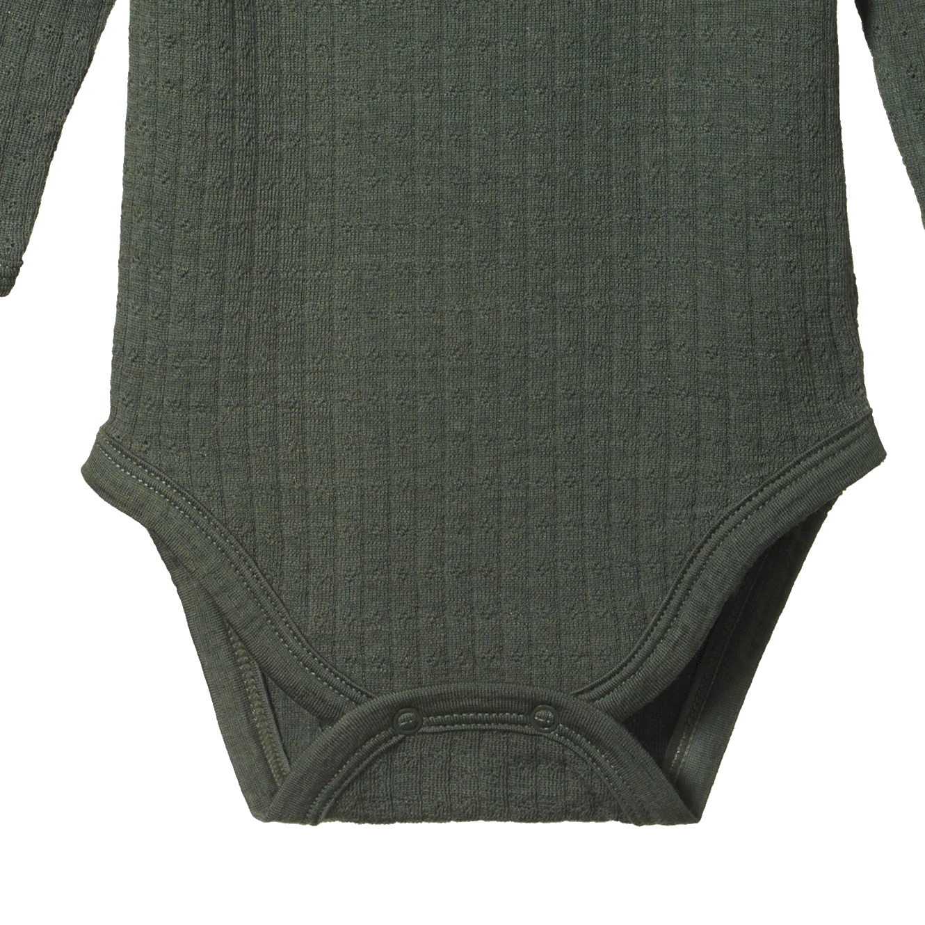 MERINO L/S BODYSUIT POINTELLE - Thyme