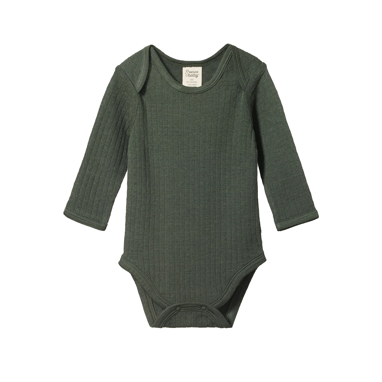 MERINO L/S BODYSUIT POINTELLE - Thyme