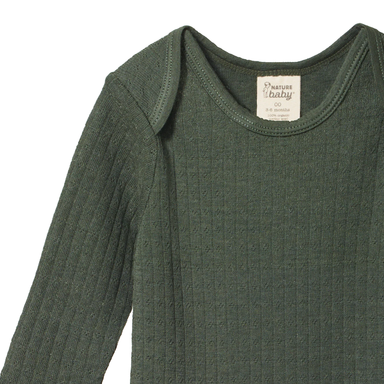 MERINO L/S BODYSUIT POINTELLE - Thyme