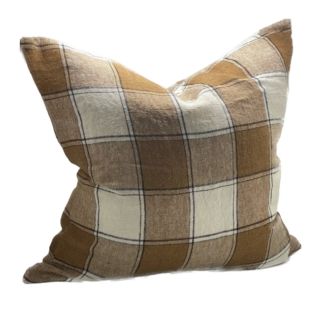 CUSHION COVER WITH FEATHER INNER - TOBACCO