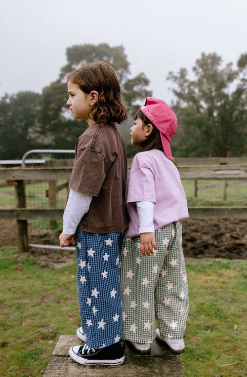 Dusty Star Pants - Yellow Gingham