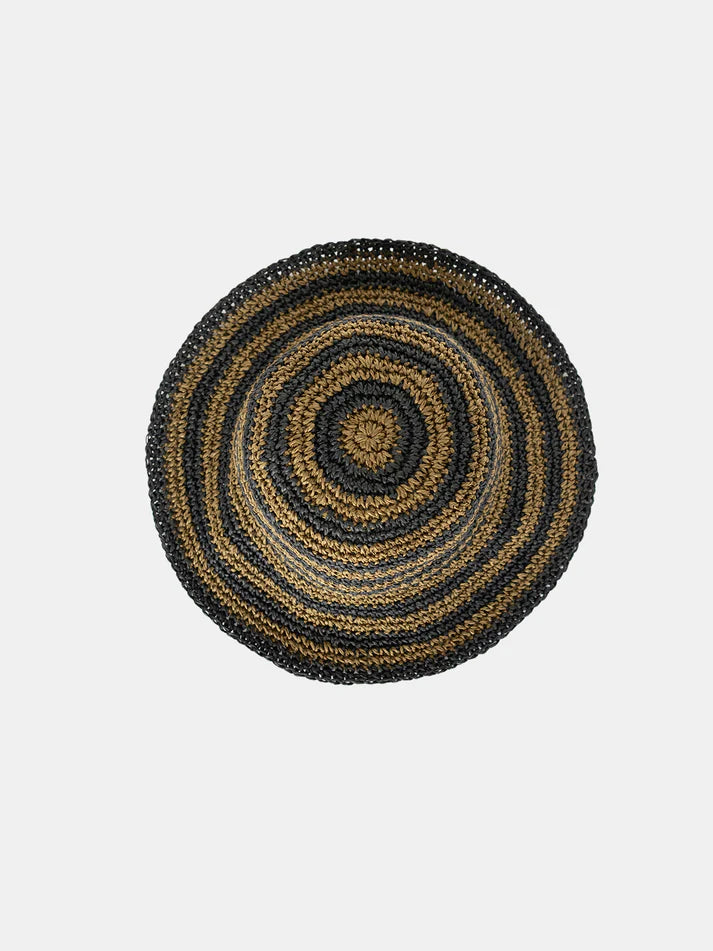 So Relaxed Sunhat - Black & Moss Stripes