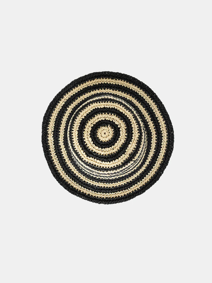 So Relaxed Sunhat - Black & Ivory Stripes