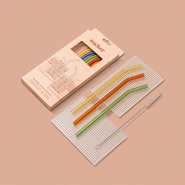 Reusable Glass Straws – Multi-coloured