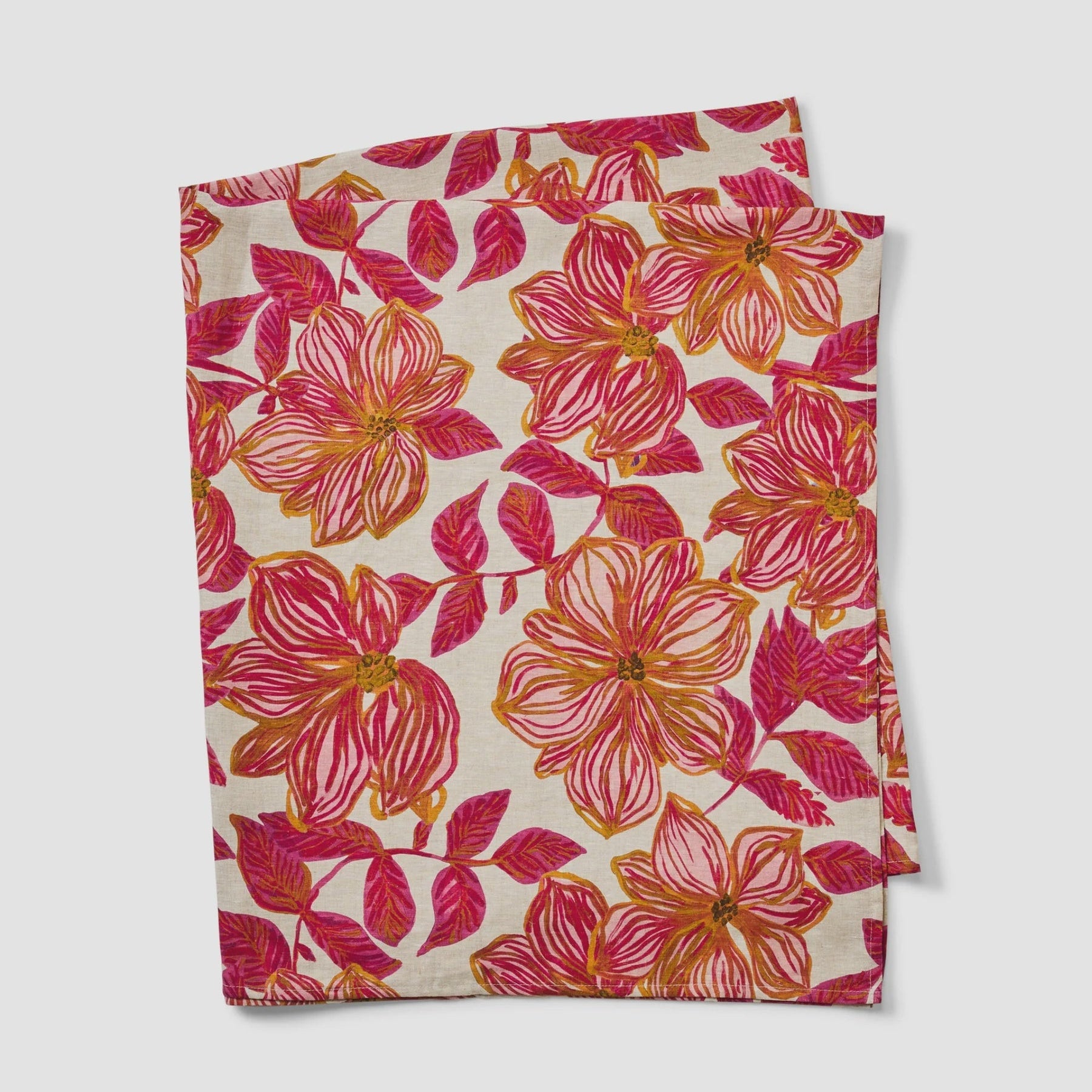 Azalea Pink Linen Tablecloth